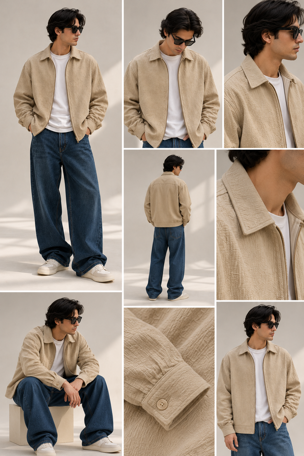 Cotton Crush Overshirt - Cream