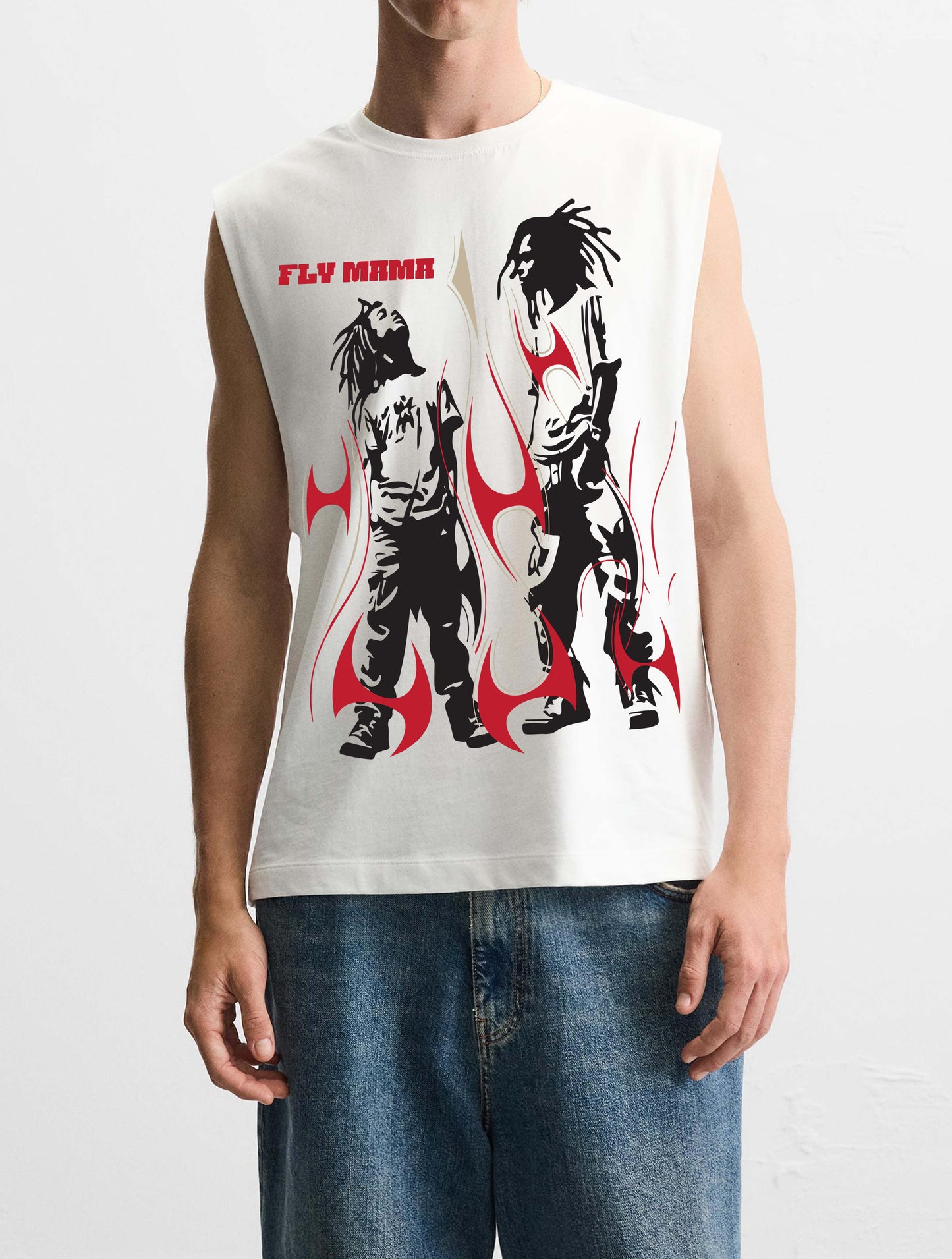 Sleeveless T-Shirt ( Off White )