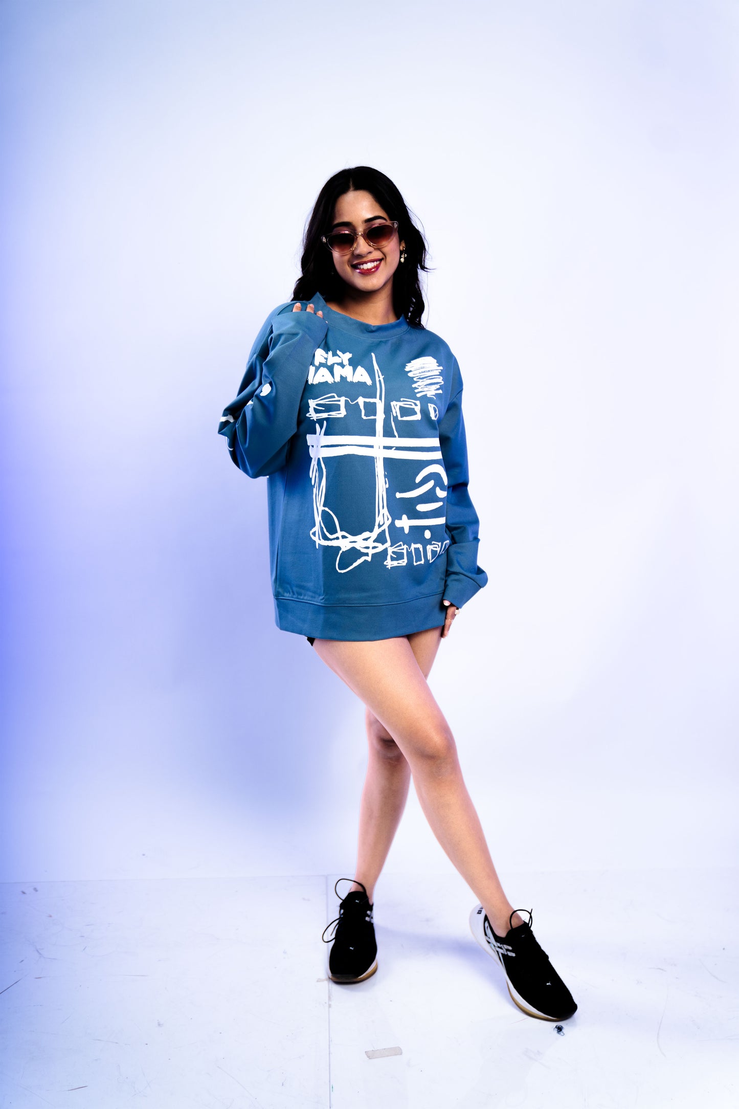 ABSTRACT BLUE SWEATSHIRT