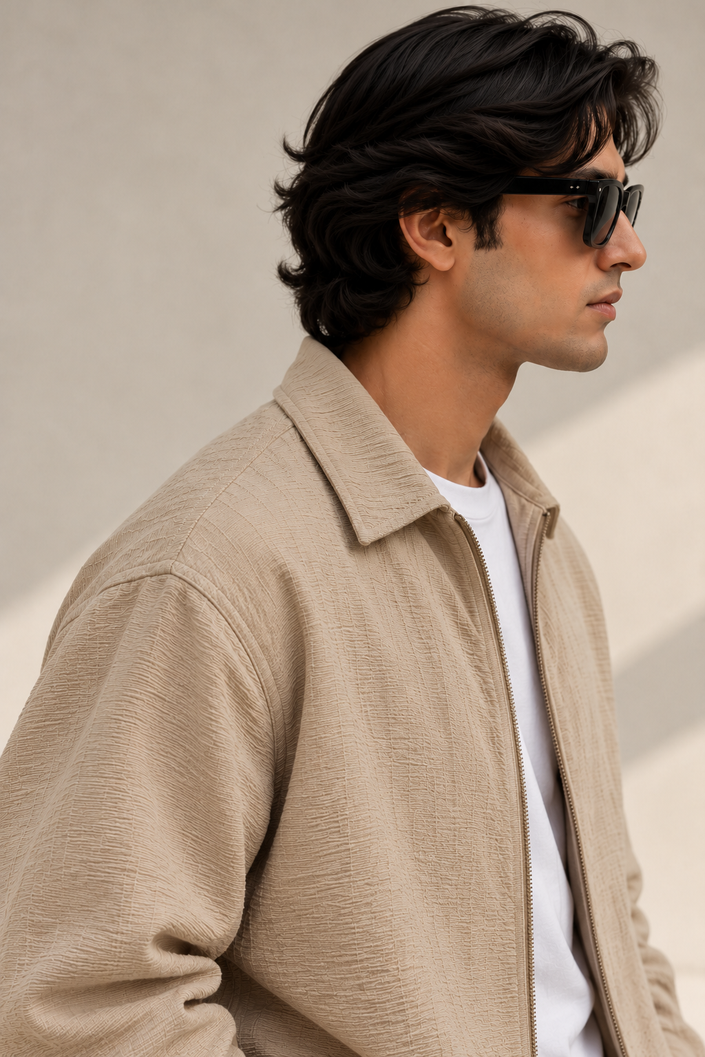 Cotton Crush Overshirt - Cream