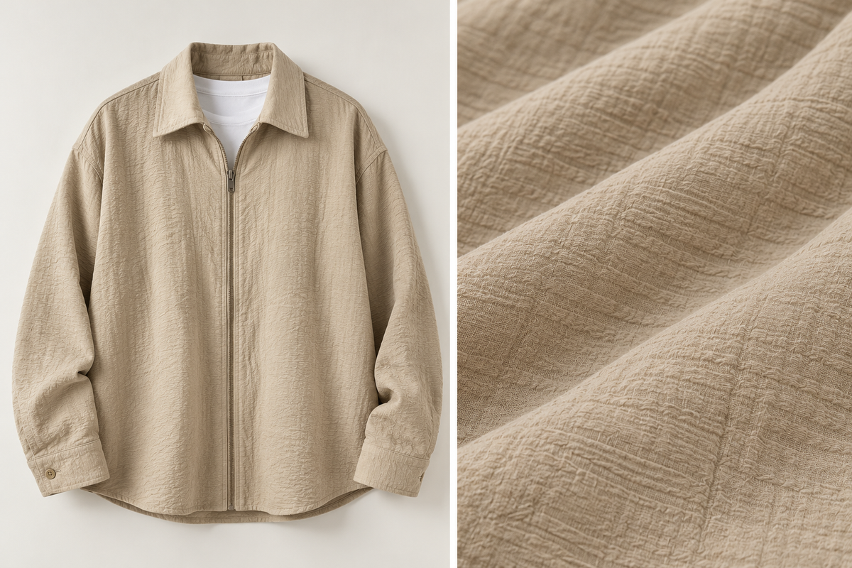 Cotton Crush Overshirt - Cream
