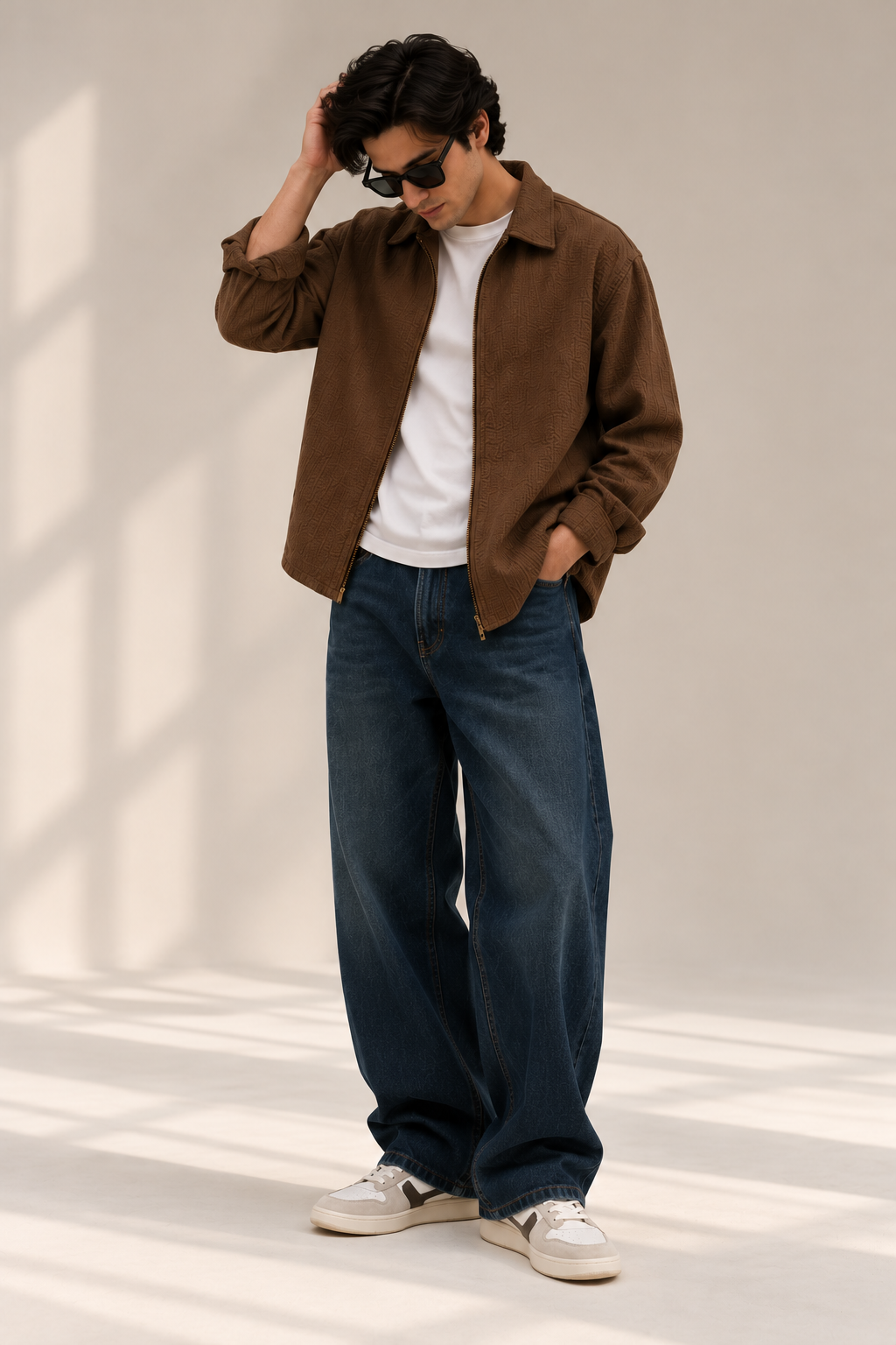 Cotton Crush Overshirt - Dark Brown