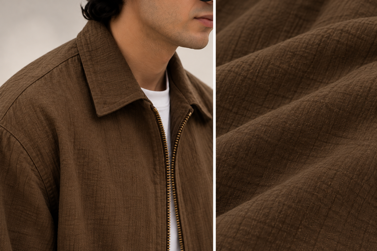 Cotton Crush Overshirt - Dark Brown