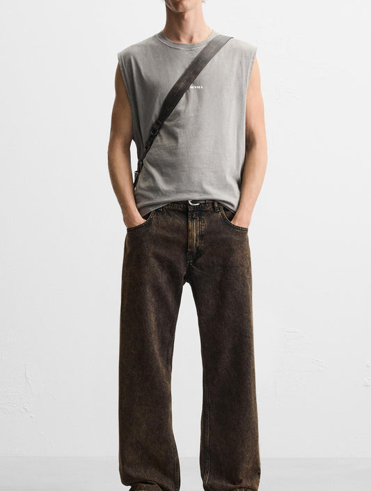 Sleeveless T-shirt - Basic ( Light Grey )