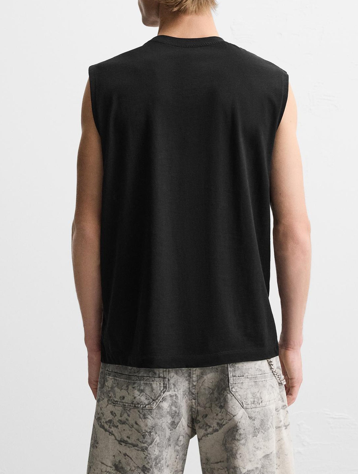 Sleeveless T-shirt - Basic ( Black )