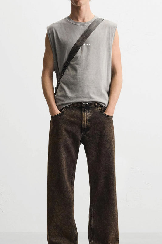 Sleeveless T-shirt - Basic ( Light Grey )