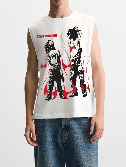 Sleeveless T-Shirt ( Off White )