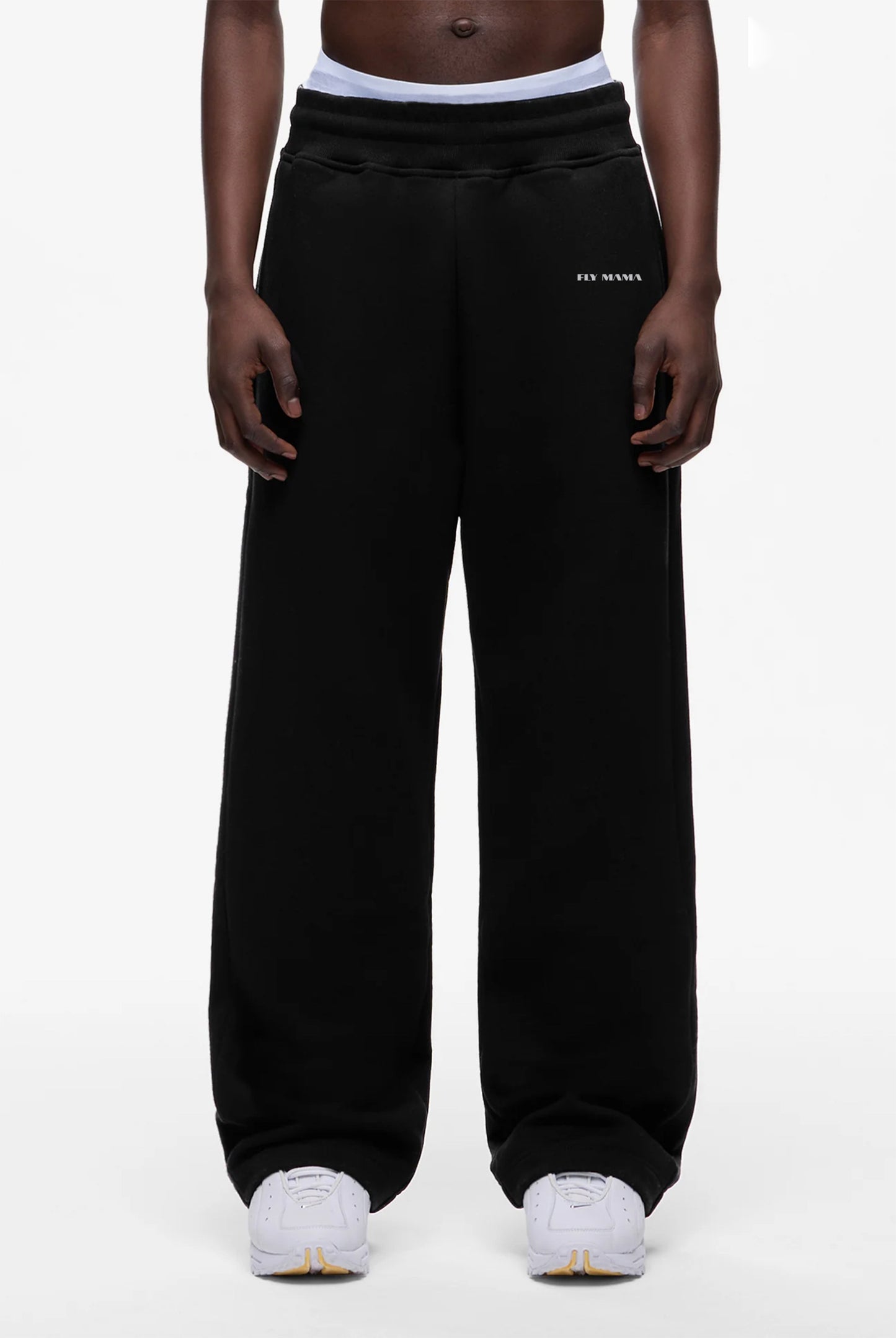 WIDE SWEAT PANTS BLACK – Fly Mama - Main Image