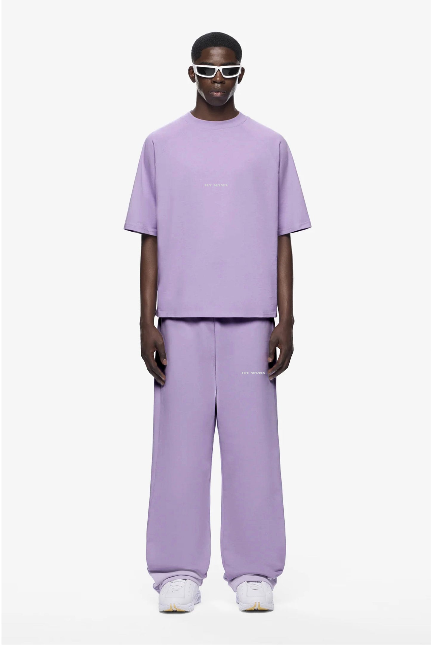 WIDE SWEAT PANTS ( LAVENDER  )