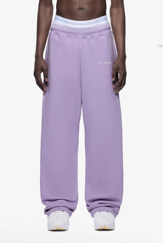 WIDE SWEAT PANTS ( LAVENDER  )